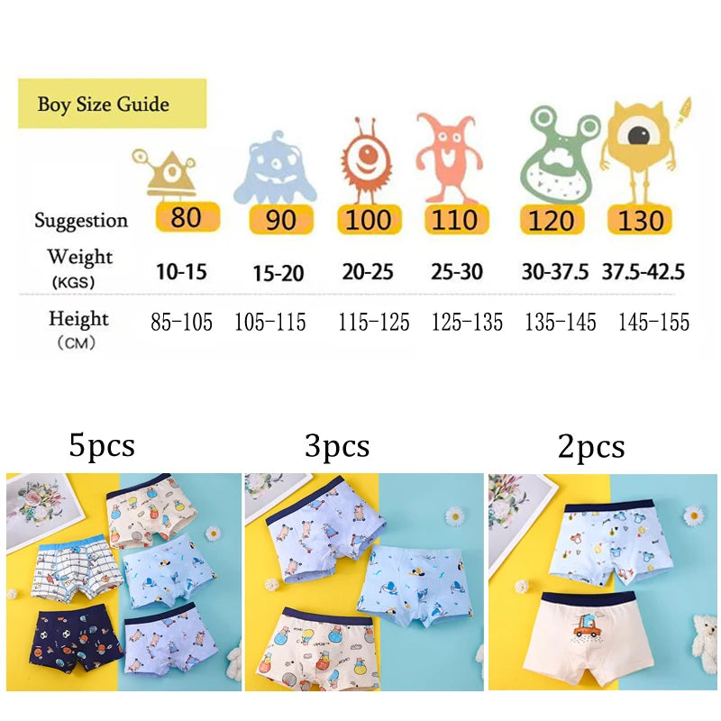 Children Boy Briefs Cotton Soft Toddler Cartoon Girl Short Panties Kid Underwear for Infant Boy Teen Underpant 2 -15 Years