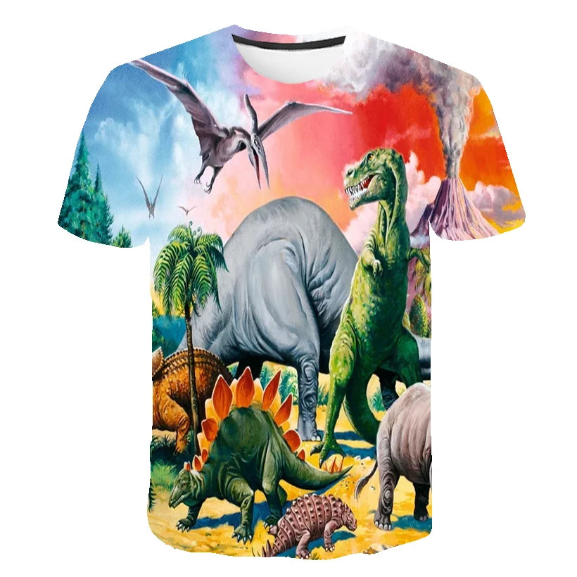 Kids Boys T-shirt Cool Jurassic World Dinosaur T Shirt Boy Clothes Summer Short Sleeve Tee Shirts Children Clothing Girls Tops