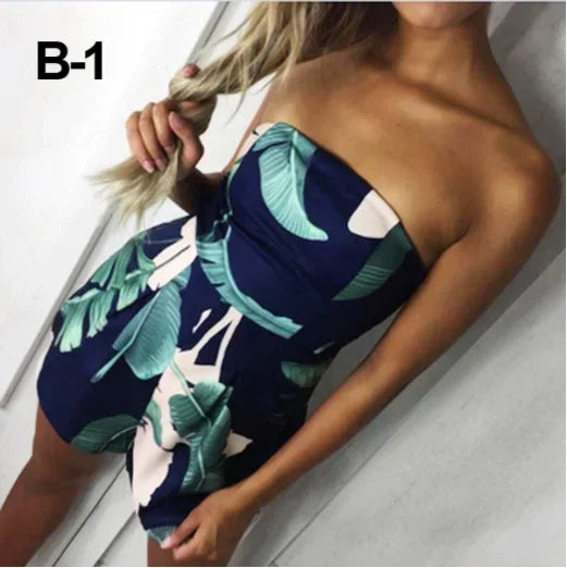 Bohemian Style Playsuit Floral Print Sexy Rompers Short Overalls Top Macacao Feminino Women Clothes Casual Summer Beach Jumpsuit