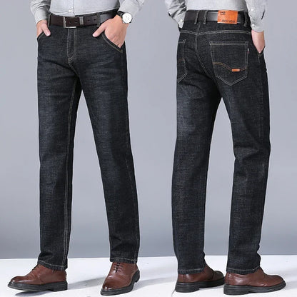 Autumn and Winter Stretch Men's Jeans Men's Style Straight and Versatile Denim Long Pants