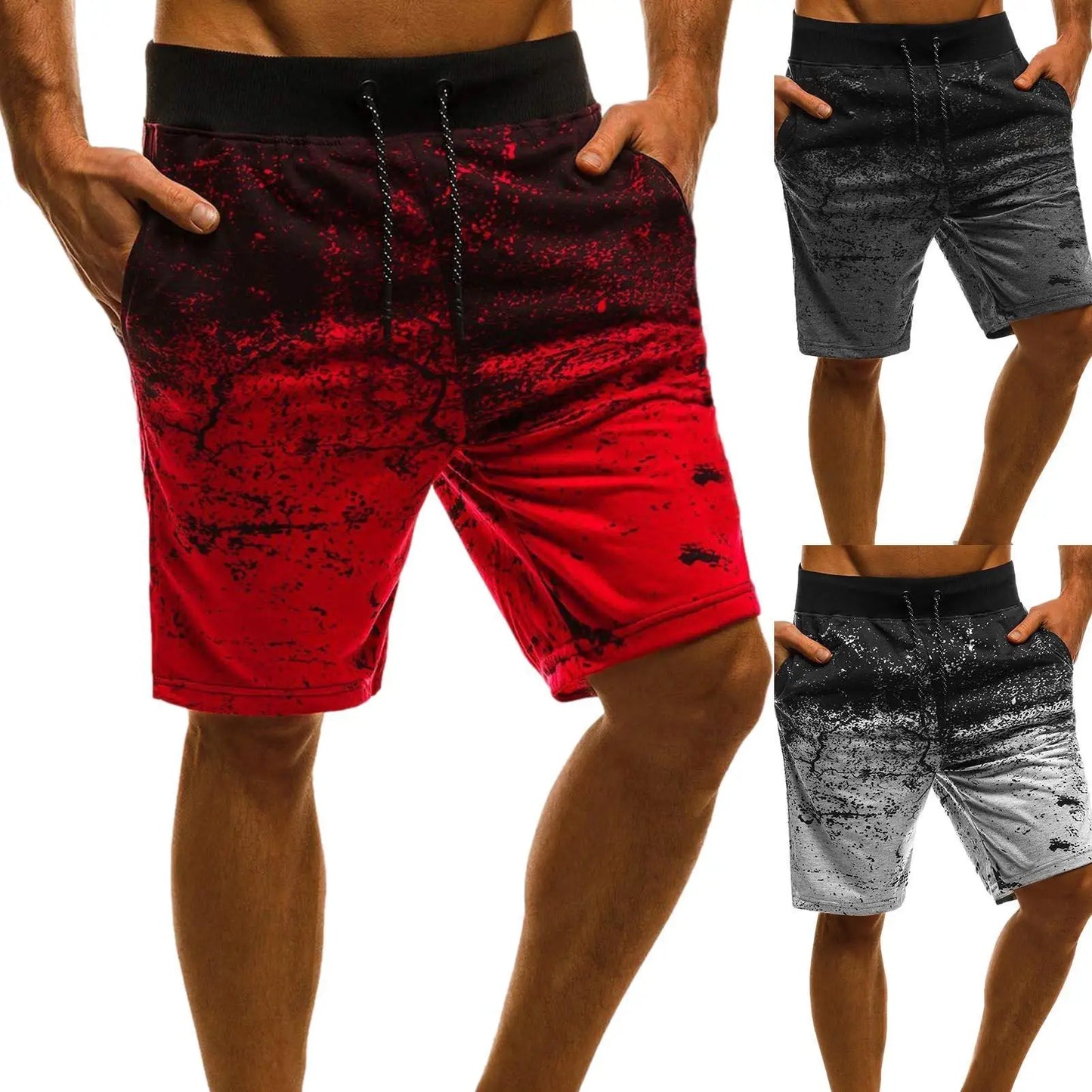 2022 Fashion Men Casual Shorts Fashion Printed Joggers Short Sweatpants Summer Drawstring Hip Hop Slim Workout Shorts Plus Size