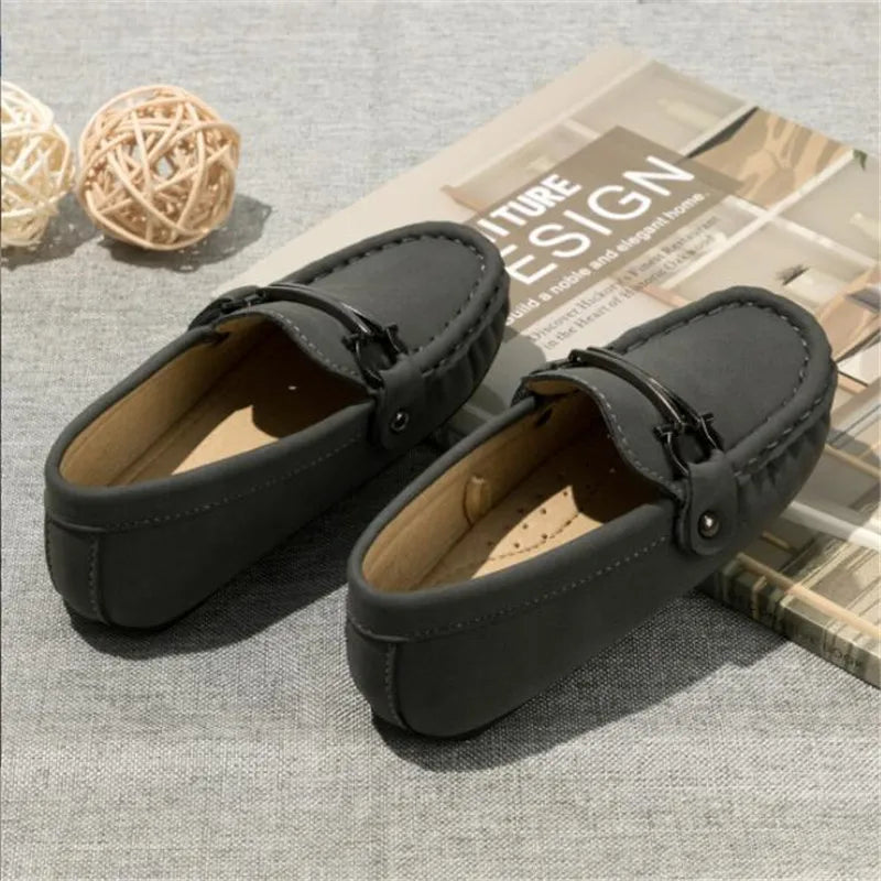 Autumn Kids Shoes Children Fashion Flats Baby Girls Grey Brand Shoes Boys Soft Casual Shoes Toddler Loafers Slip on Moccasin