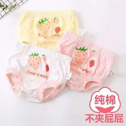 3pairs Lot Spring Summer Panties For Girls Children's Panties Boys Underwear High Waist Cartoon Briefs