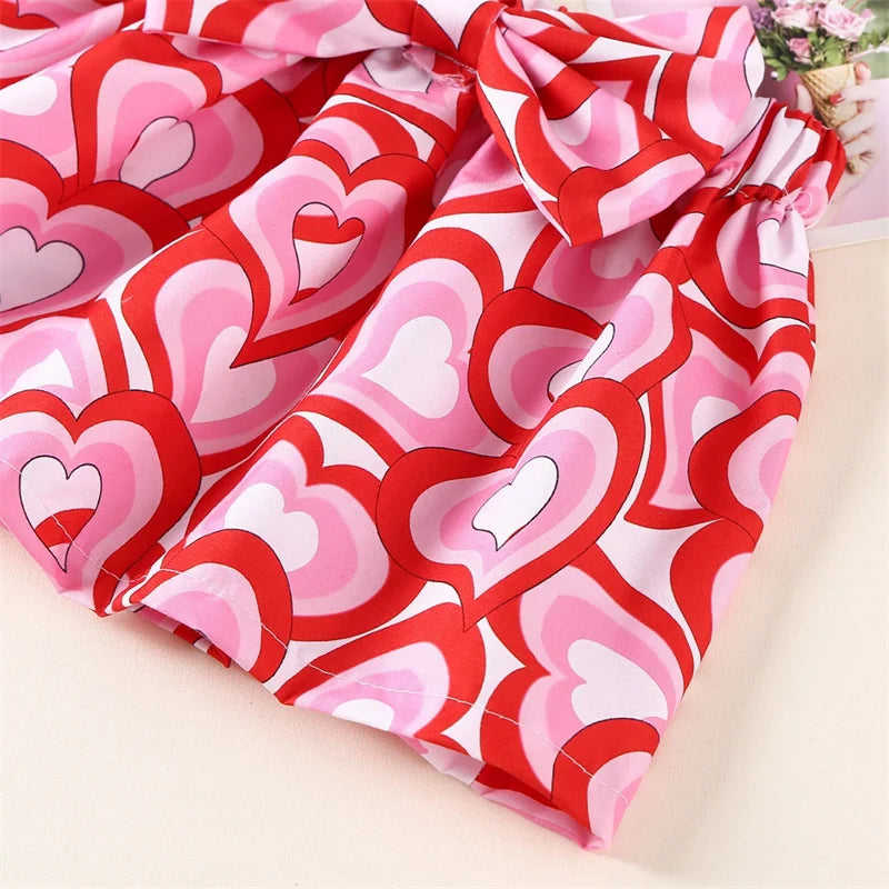 Cross Mirror New Children's Love Bow Half Skirt Sweet Princess Children's Half Skirt Wholesale