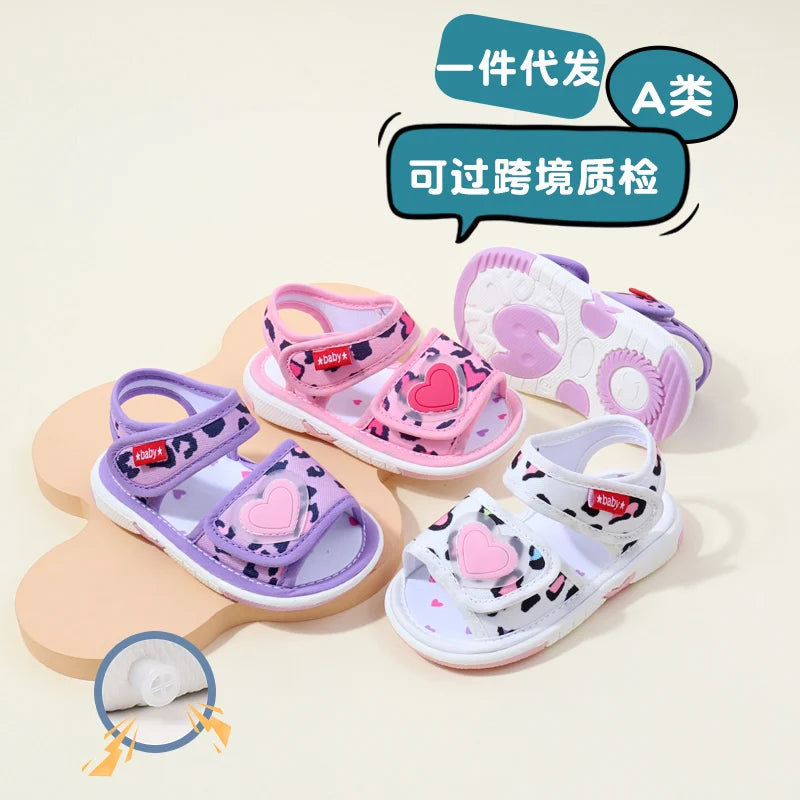 Baby Squeaky Shoes Summer Sandal High Quality Funny Toddler Sound Prewalking Sneaker 2024 New Fashion for Cute Kid Girls MY2403