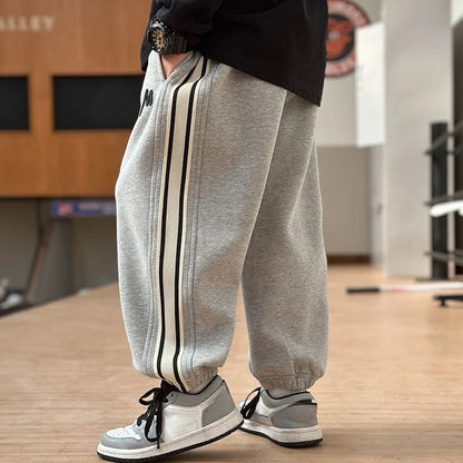 Autumn Kid Casual Letter Sweatpant Boy Ankle Length Sporty Trousers 3+y Young Child Clothes Spring Thin Elastic Waist Harem Pant