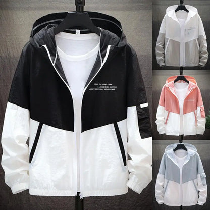 Terrific Men Coat Patchwork Cardigan Zipper Breathable Student Jacket