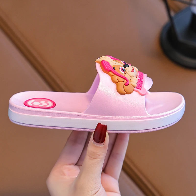 PAW PATROL Children's Slippers Boys Girls Summer Non-slip Beach Shoes Indoor Bathroom Home Kawaii Student Slides