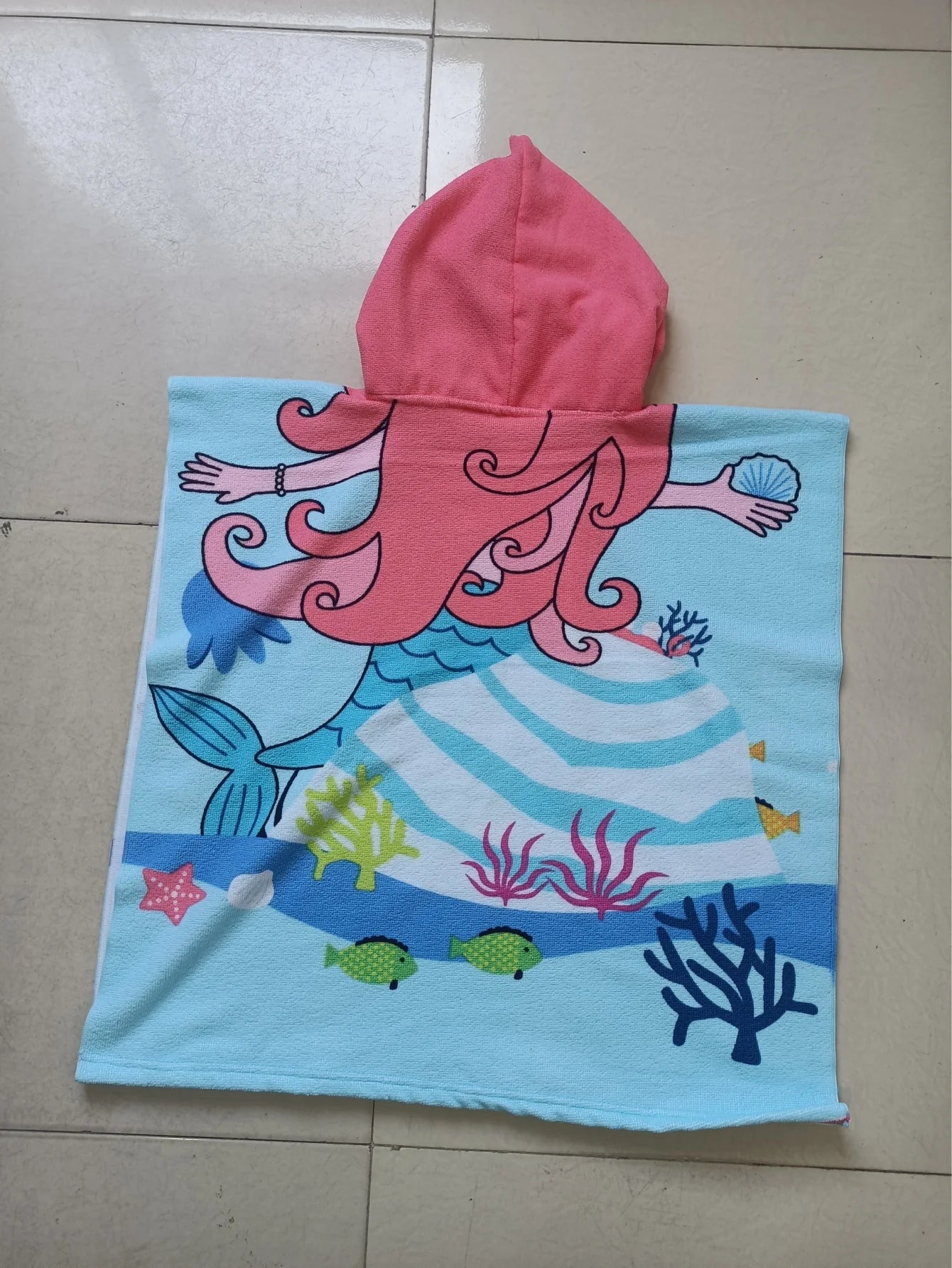 Beach Towel For Kids Hooded Bath Towel Poncho Kids Towel Microfiber Baby Towel For Girls 2-6 Years Bathroom Beach Swim Cover