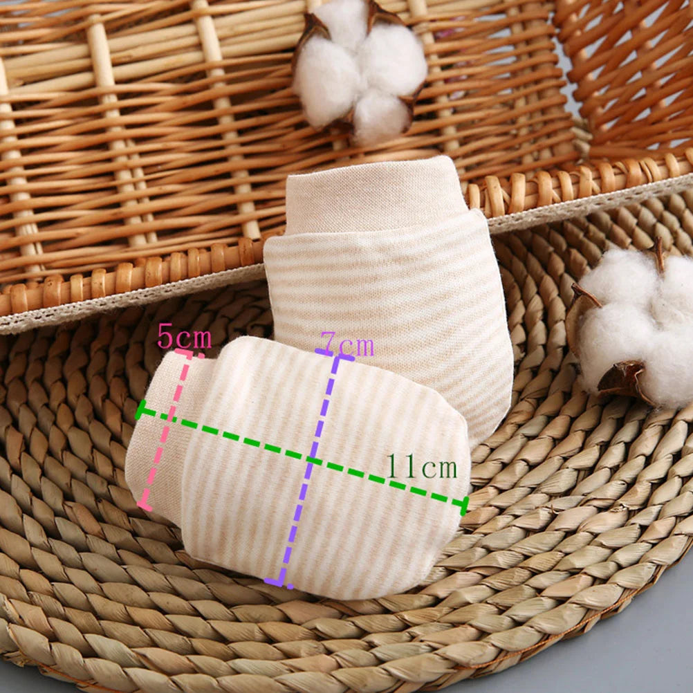 5 Pairs Colored Cotton Baby Infants Anti-scratch Anti Scratching Kids Kids Gloves Anti-grab Newborn Ribbing Infants