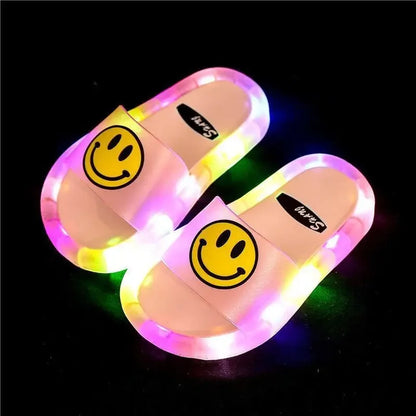 슬리퍼 Kids Shoe Fashion LED Luminescent Children's Slippers Summer New Cartoon Crystal Shoes Girls/boys Sandals Flip Flops