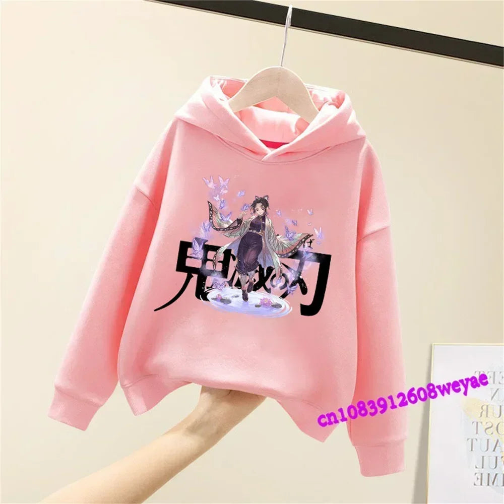 Demon Slayer Spring And Autumn Children Boys And Girls With Hoodie Sweater Top Cartoon Printing Children's Sportswear Coat Baby