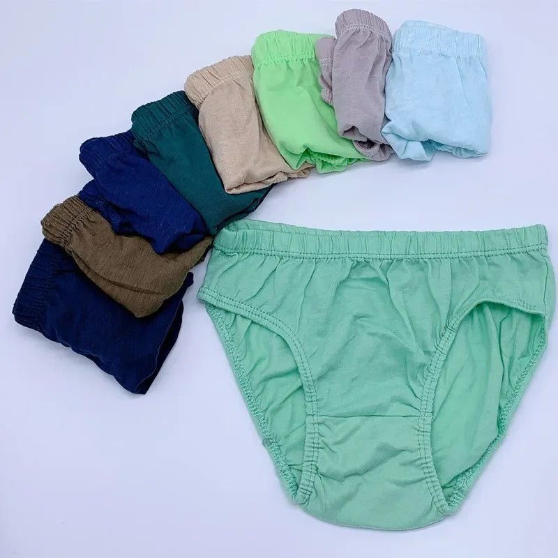 5pcs/Lot Solid Boys Underewears Kids Panties Brief Underwear Panties Suit for 1-10Years