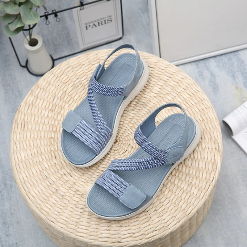 Women New Fashion Elegant Sandals 2024 Summer New Outdoor Sports Beach Wedge Height Increase Womens Comfortable Opened Toe Shoes