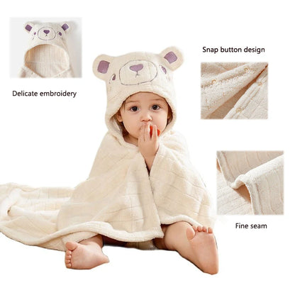 Cute Animal Baby Bath Towel Cartoon Rabbit Dinosaur Infant Towels Blanket With Hood Newborn Bath Wipe Baby Beach Towels 0-6y