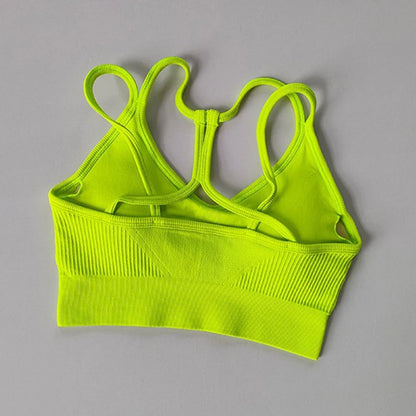 Women Sports Bra Shockproof Fitness Tops Sportswear Gym Crop Top Brassiere Push Up Sport Bras Gym Workout Top Seamless Yoga Bra