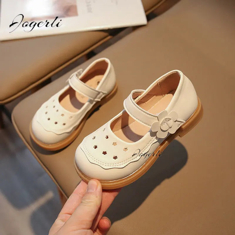 Girls' PU Leather Footwear Spring Autumn New Princess Flats Soft-soled Loafer Single School Shoes for Kids Girls