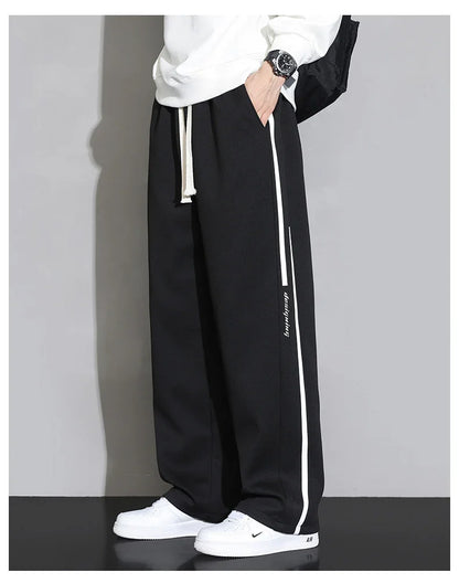 2024 New Sweatpants Men Baggy Joggers Wide Leg Pants Neutral Breathable Loose Outdoor Trousers Fashion Design Jogging Pants