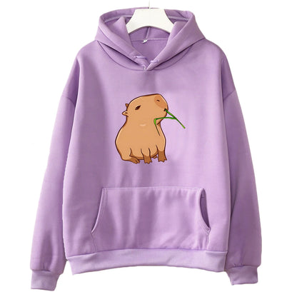 Funny Capybara Print Hoodie Women/Men Kawaii Cartoon Tops Sweatshirt for Girls Unisex Fashion Harajuku Graphic Hooded Pullovers