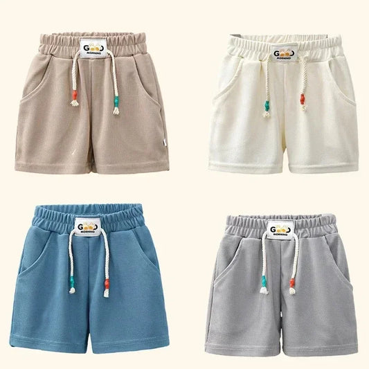 New Summer Boys Shorts Candy Color Beach Shorts for Kids Casual Elastic Waist Children Short Pants Sport Clothing Outwear