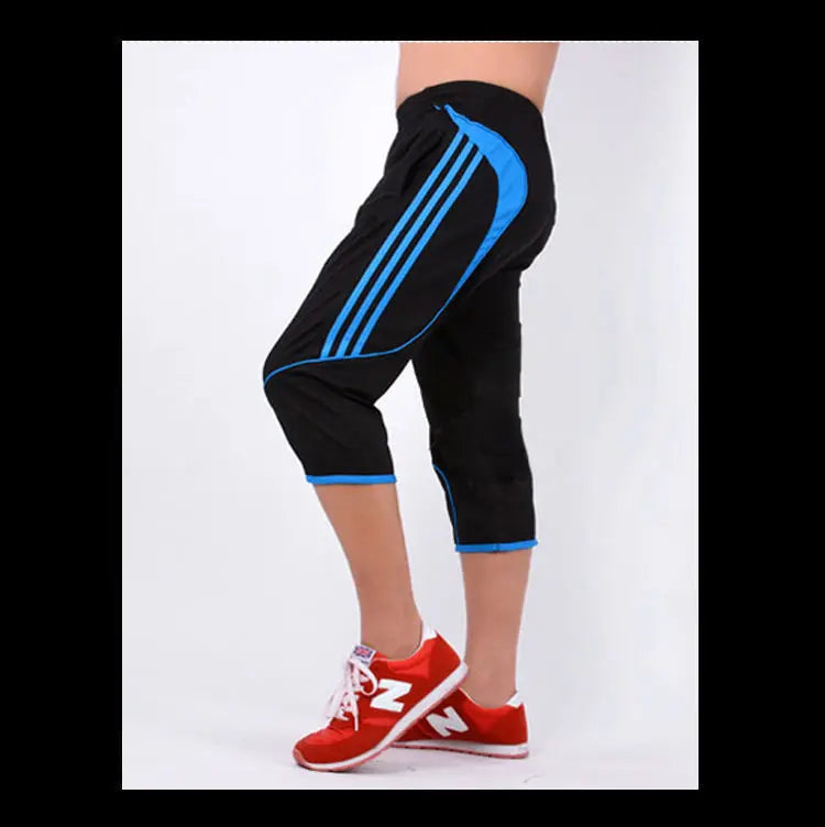 Summer Men Thin Striped Sweatpants Basketball Football Training Joggers Gym Outdoor Hiking Cycling Sports Quick Dry Capris Pants