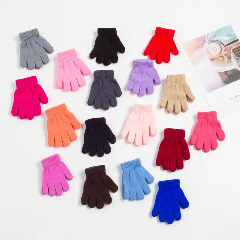 For 1-3 Years Unisex Children Boys Girls Winter Keep Warm Thick Gloves Kids Mitten Full Finger Wrist Gloves