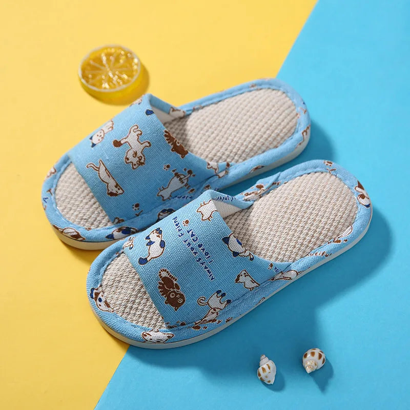 Kids Home Slippers Indoor Floor Soft Children Summer Slipper Lightweight Boy Girl Bedroom Shoes Open Toe Flip Flops