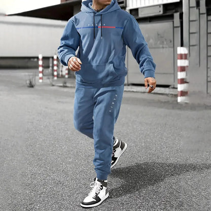 Paris printed suit men's two-piece hoodie sweatpants men's autumn and winter street fashion casual hoodie jogging suit