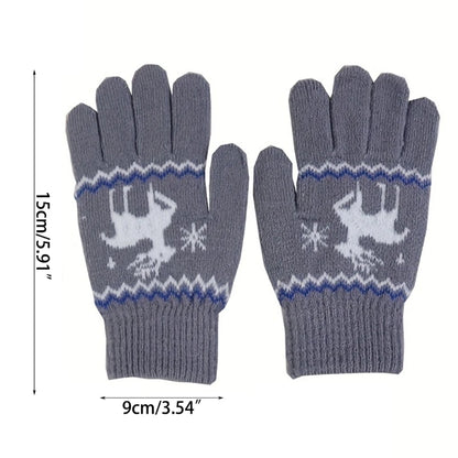 Deer Gloves Soft & Comfortable Warm Gloves for Boys & Girls 5-9 Years Old