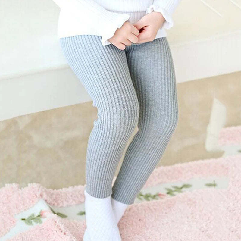 Spring Autumn Threaded Pants 3-8 Years For Kids Clothing Children's Leggins Thinny Tights Trousers Knit Clothing