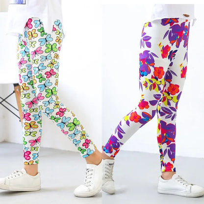 Girls Pants Baby Korean Style Leggings 2024 Spring Autumn Children's Elastic Leopard Printed Pant Teens Fashion Clothing