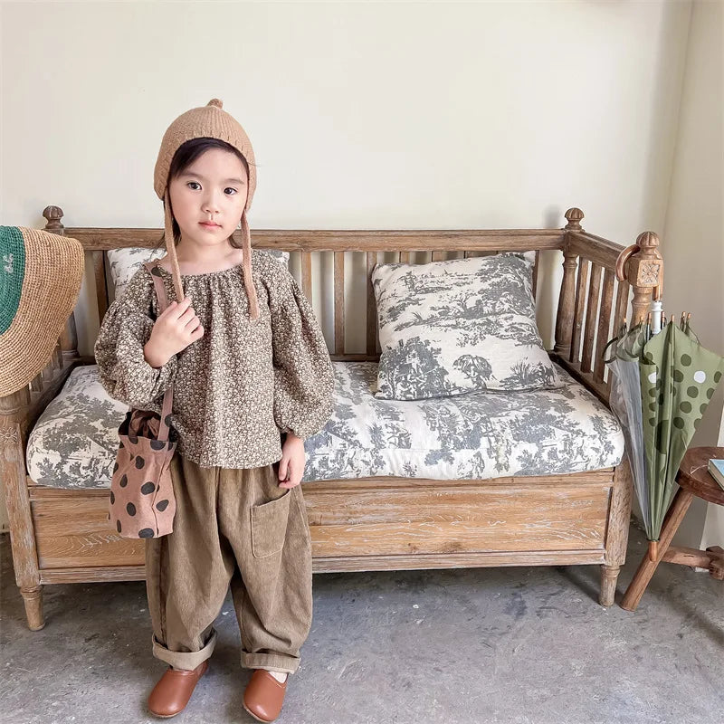 2024 New Children Harem Pants Autumn Boys Girls Corduroy Trousers 1-6 Year Baby Casual Pants Fashion Kids Clothes