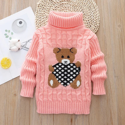 children's sweater Autumn Winter boy girl Knitted bottoming turtleneck shirts teenager solid high collar pullover sweater1-16Y