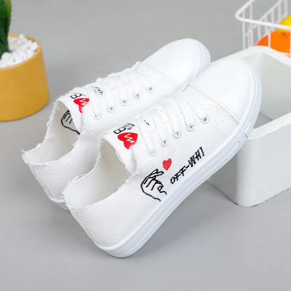 2024 Casual Autumn New Women Sneakers Breathable Canvas Women's Vulcanized Shoes Fashion Spring Footwear