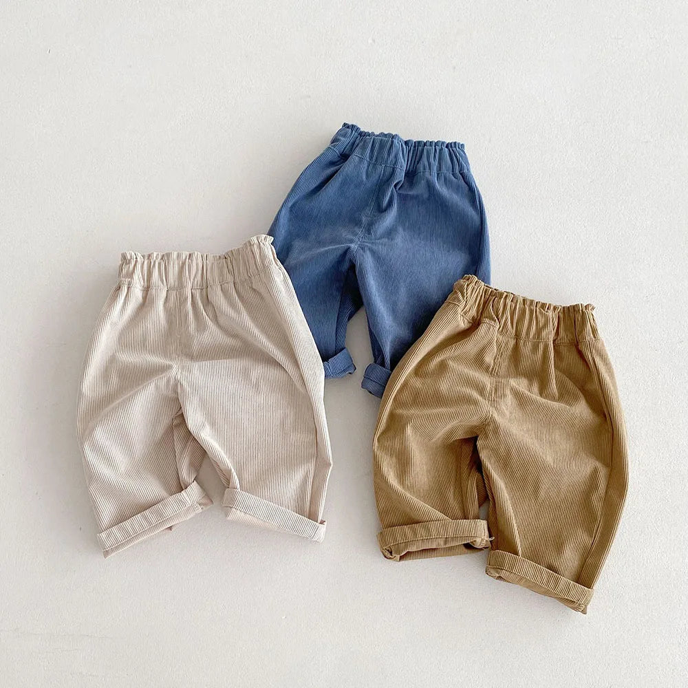 1-5Y Autumn Kids Pants Fashion Corduroy Boys Pants 3 Colors  Boys Trousers Daily Kids Outfit