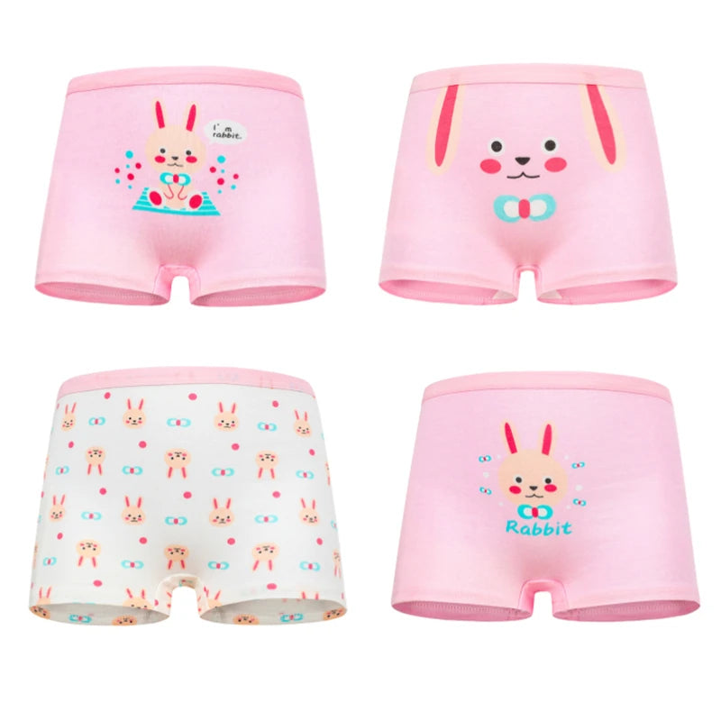 4pcs/lot Cartoon girls briefs Panties 100% Cotton Short Pants Cartoon Panties Girls' Underwear