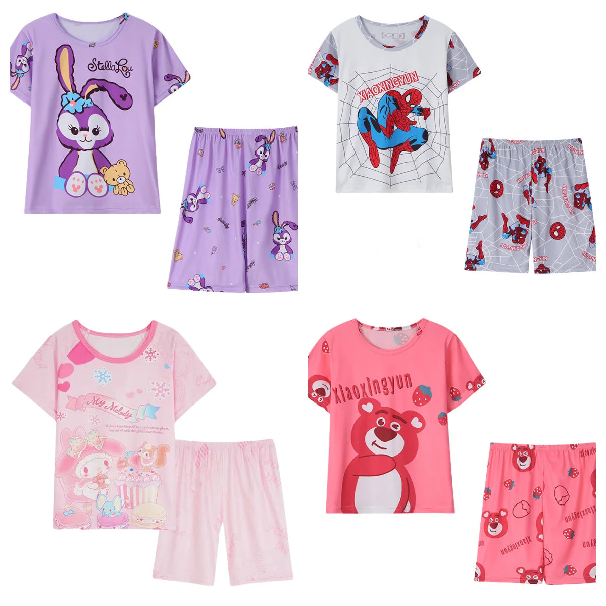 New Summer Children's Clothing Sets Spider Man Boy Sleepwear Short sleeved Pants Clothes Kids Pajamas Set Baby Girls Pyjamas