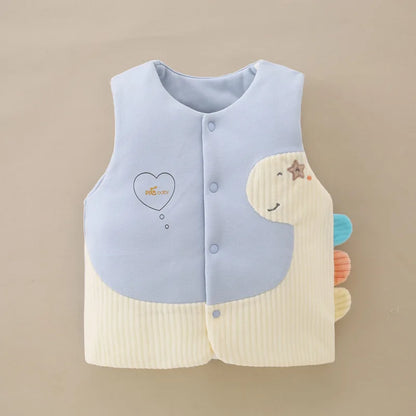 0-1Y Newborn Baby Vest Cotton Toddler Waistcoat Sleeveless Jacket for Girls Boys Vests Winter Children Clothes Cartoon