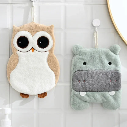 Cute Cartoon Animals Children's Hand Towel Quick Drying Microfiber Towels Elephant Hippo Style Kitchen Dishes Cloth Dishcloth