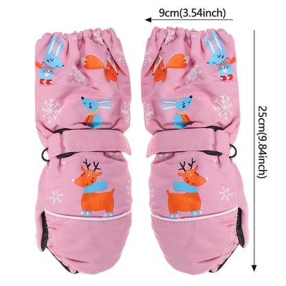 Children Winter Rabbit Gloves Baby Girls Waterproof Windproof Snow Gloves Kids Boy Thick Warm Ski Mitten For 2-6 Years Old