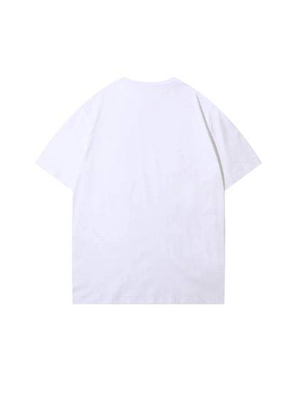 Boys and girls universal white cotton short-sleeved T-shirt top summer outdoor casual solid color