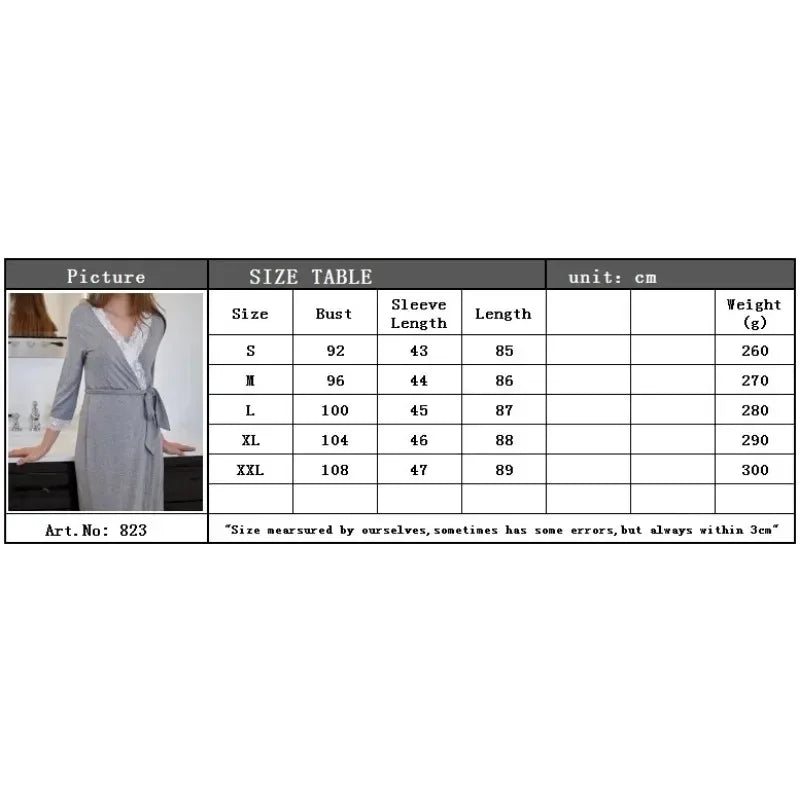 2024 Europe and The United States Hot Selling Fashion Lace Patchwork Seven-quarter Sleeve Maternity Dress Gown Pregnant Pajamas