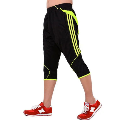 Summer Men Thin Striped Sweatpants Basketball Football Training Joggers Gym Outdoor Hiking Cycling Sports Quick Dry Capris Pants