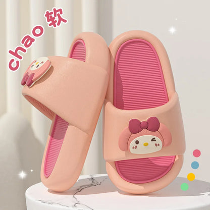 Lovely Summer Childrens Slippers Kids Sandals Soft Anti-Skid Cartoon Indoor Boy Girls Beach Shoes Bath Flip Flops Bathroom