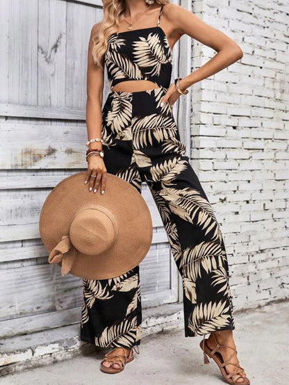 Elegant Long Jumpsuit Women Sexy Backless Wide Leg Jumpsuits Casual Sleeveless Hollow Out Floral Rompers Woman 2024 Summer Sales