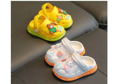 Children's Slippers Cute Cartoon Girls Boys with Soft Soles Baby Bags Perforated Shoes Home and Baby Sandals