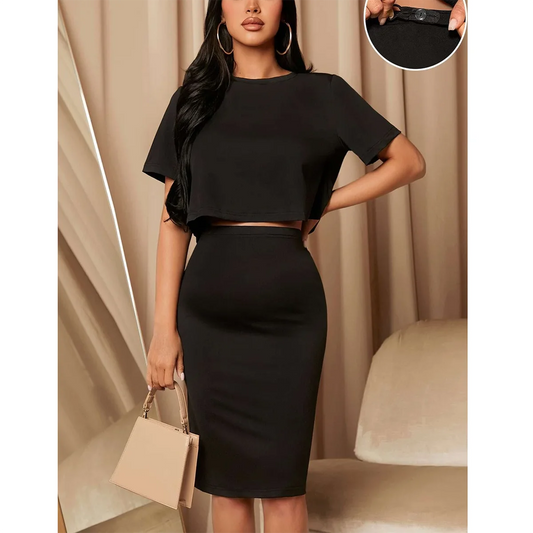 European and American foreign trade maternity dress half skirt set