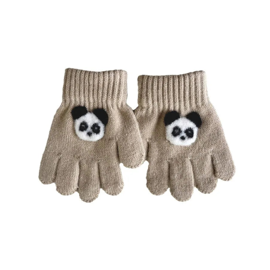 3-6 Years Children's Gloves Autumn and Winter Fashion Girls Boys Knitted Warm Cartoon Super Cute Five-finger Gloves Wholesale