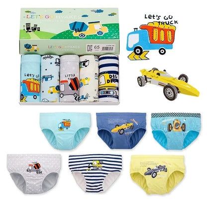 3 Pcs/Lot Boys Underwears Cotton Children Panties Truck Tractors Racing Cars Cartoon Kids Underpants Breathable Briefs for Boy