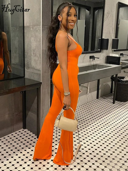 Hugcitar Solid Sleeveless Slips Sexy Bodycon Skinny Jumpsuit 2023 Spring Women Fashion Y2K Streetwear Overalls Wholesale Items